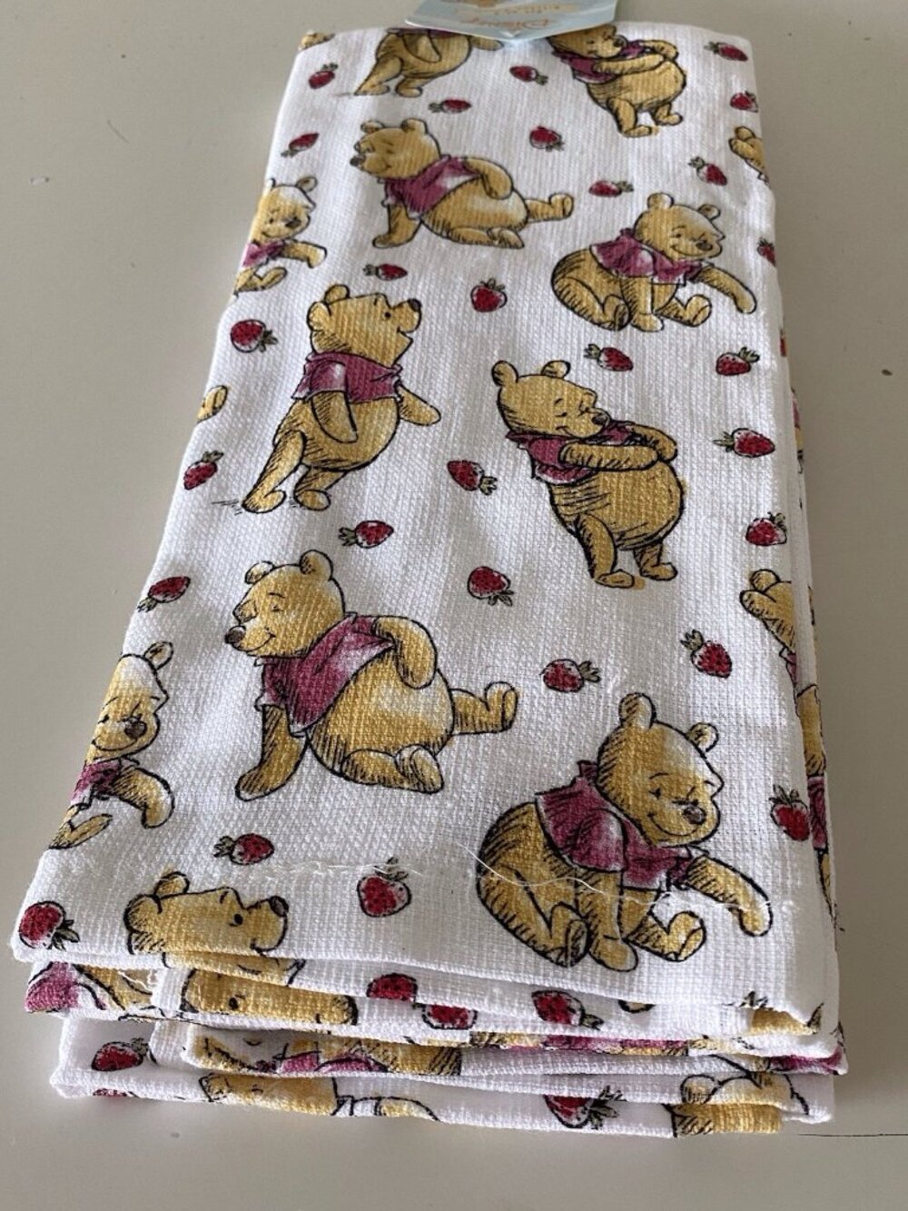 2 Pack Disney Winnie the Pooh Strawberries Kitchen‎ Towels 16 X 26” NEW - Picture 5 of 13